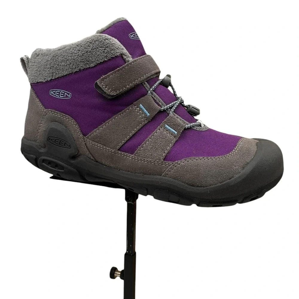 KEEN Big Girls Water-resistant Knotch Chukka Booties Size 5 Steel Grey Purple